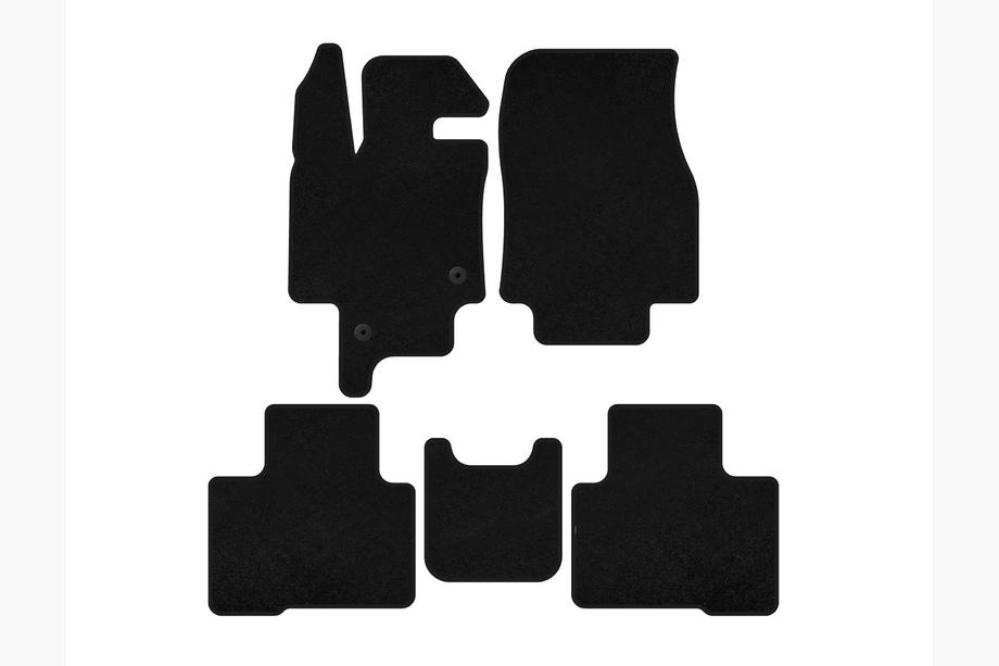 Toyota Highlander 2019- гг. Текстильные Коврики Premium (2 ряда, 7-местный, Черный) Image