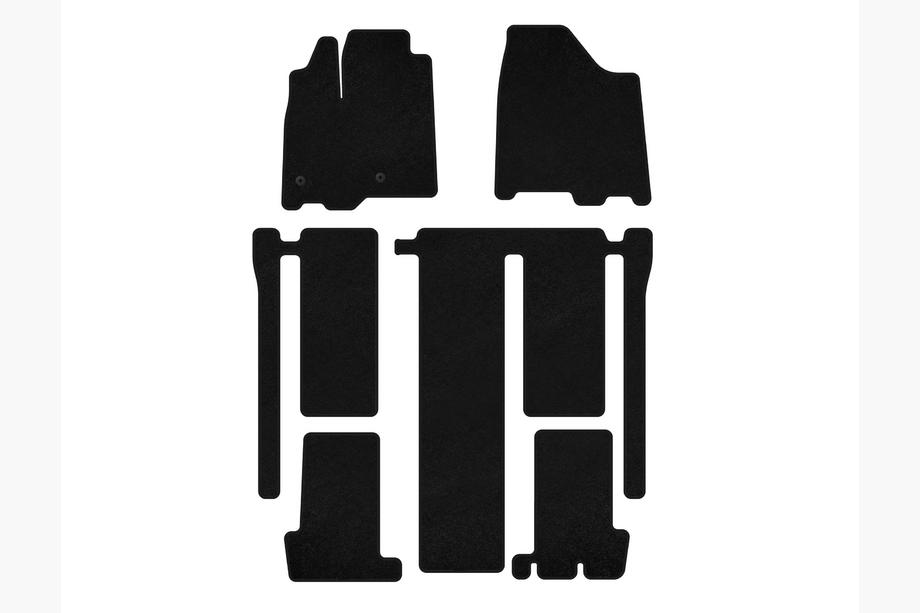 Toyota Sienna 2010-2020 гг. Текстильные коврики Classic (3 ряда, черные) Image