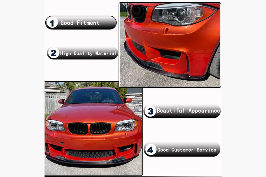 BMW 1 серия E81/E82/E87/E88 2004-2011 гг. Передний бампер Лип V1 для 1M E82, Карбон Фото 3