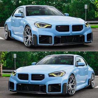 Накладка на передний бампер ABS V3 (для G87) BMW 2 серия G42 2021- гг. фото 2