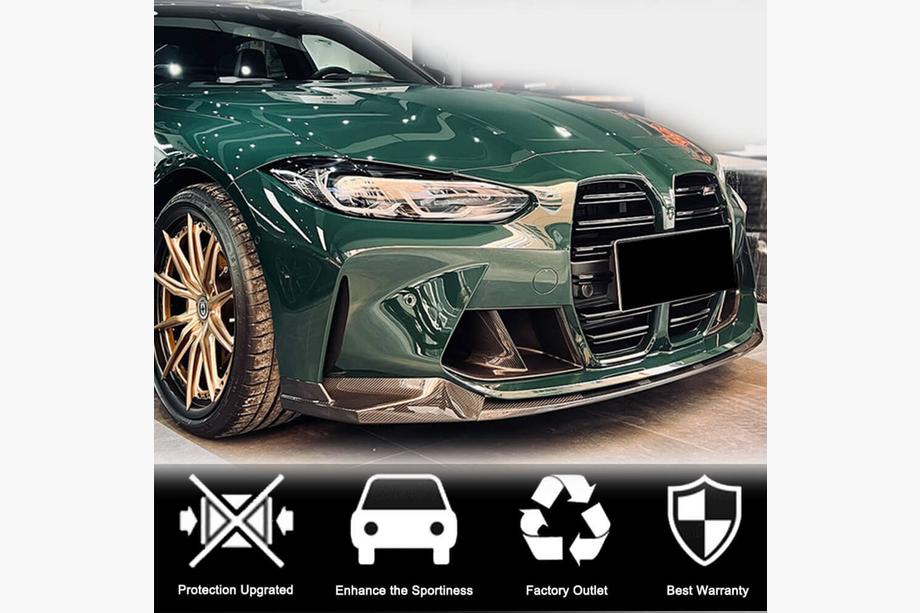 BMW 4 серия G22/23/26 2020- гг. Накладка на передний бампер Lip V3 (для G82/G83, Карбон) Фото 3
