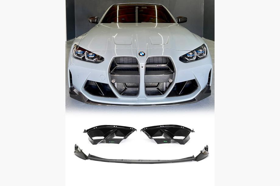 BMW 4 серия G22/23/26 2020- гг. Передняя накладка на бампер Carbon V6 (для G82/G83) Image
