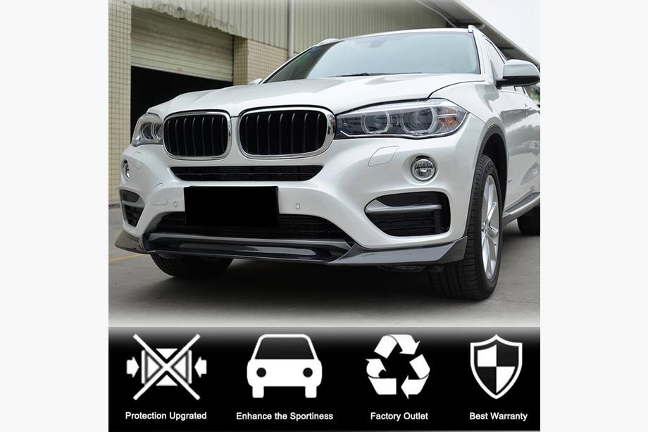 BMW X6 F16 2014-2019 гг. Накладка на передний бампер Lip V1 (для Base, Карбон) Фото 2
