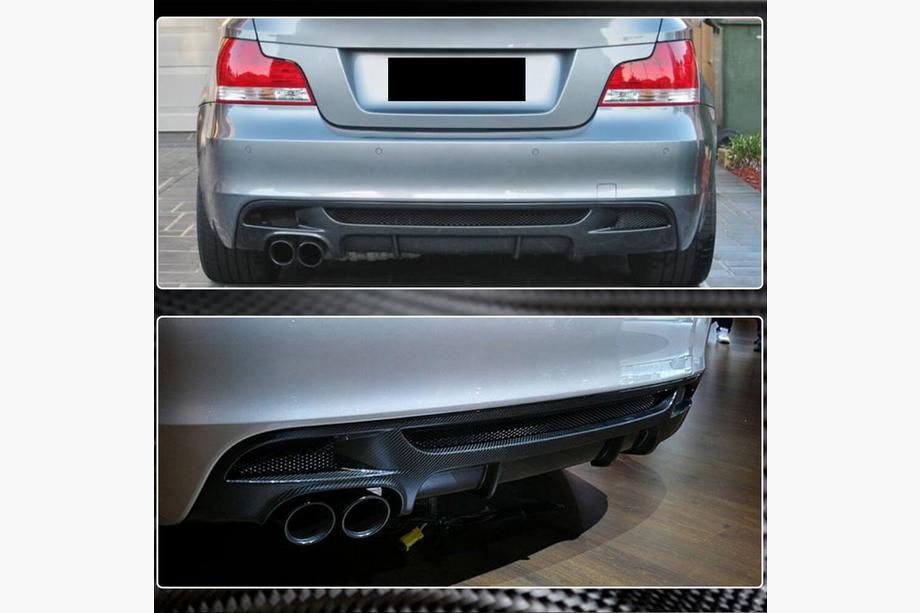 BMW 1 серия E81/E82/E87/E88 2004-2011 гг. Диффузор заднего бампера V1 для E82/E88 M-Sport, Карбон Фото 4