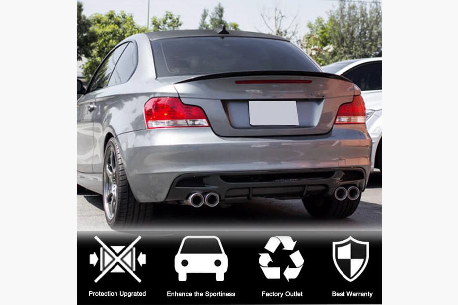 BMW 1 серия E81/E82/E87/E88 2004-2011 гг. Диффузор заднего бампера V1 для E82/E88 M-Sport, Карбон Фото 8
