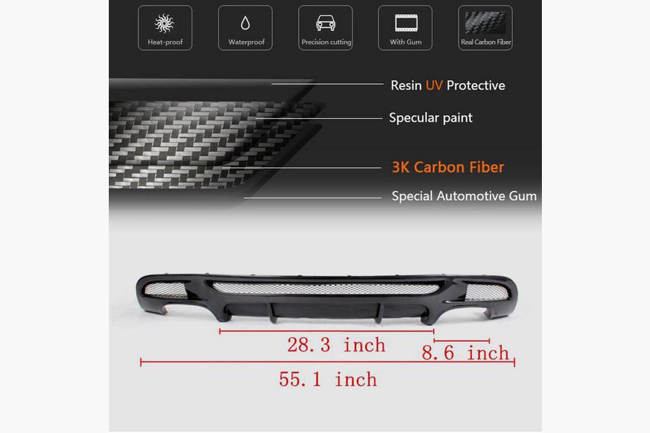 BMW 1 серия E81/E82/E87/E88 2004-2011 гг. Диффузор заднего бампера V1 для E82/E88 M-Sport, Карбон Фото 11