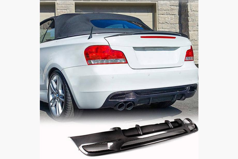 BMW 1 серия E81/E82/E87/E88 2004-2011 гг. Диффузор заднего бампера V2 (для E82/E88 M-Sport, Карбон) Фото 2