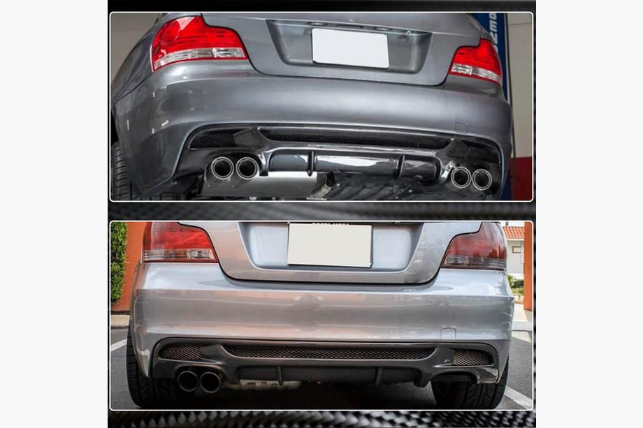BMW 1 серия E81/E82/E87/E88 2004-2011 гг. Диффузор заднего бампера V2 (для E82/E88 M-Sport, Карбон) Фото 10