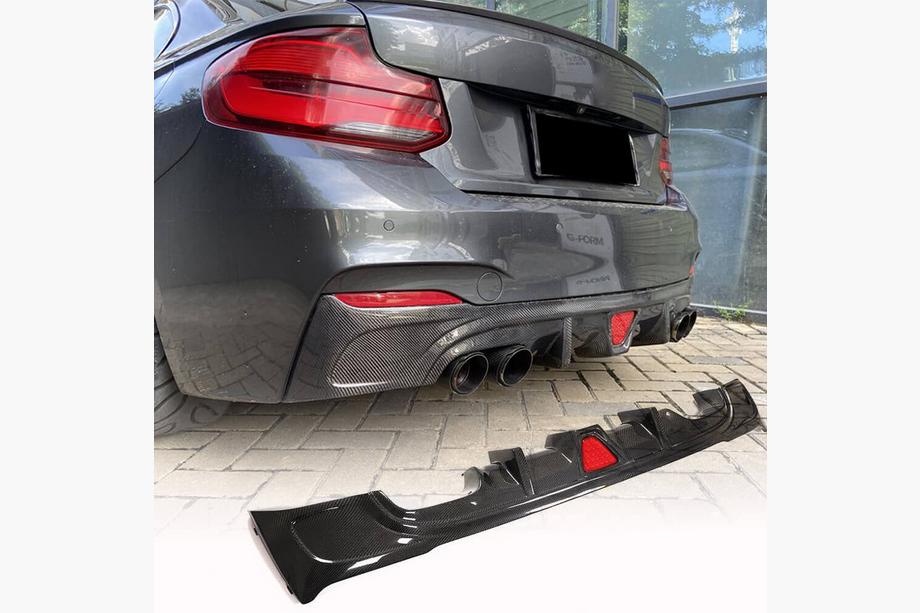 BMW 2 серия F22/F23 2014-2021 гг. Задний Диффузор Бампера V2 для F22/F23 M-Sport, Карбон Image