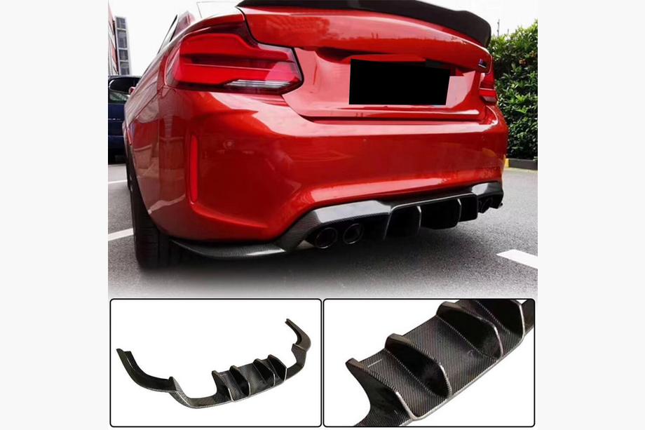 BMW 2 серия F22/F23 2014-2021 гг. Задний диффузор V1 для F87 M2/M2C, Карбон Image