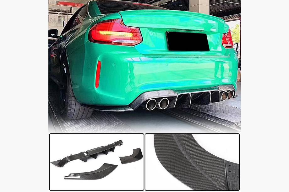 BMW 2 серия F22/F23 2014-2021 гг. Задний диффузор V2 для F87 M2/M2C, Карбон Image