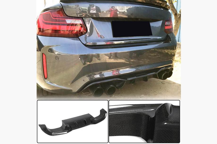 BMW 2 серия F22/F23 2014-2021 гг. Задний диффузор V4 для F87 M2/M2C, Карбон Image
