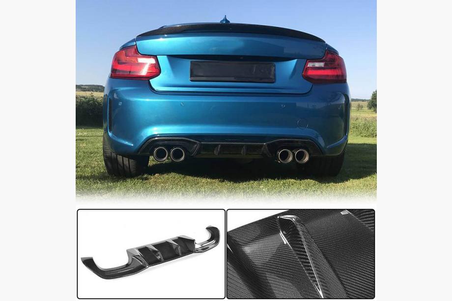 BMW 2 серия F22/F23 2014-2021 гг. Задний диффузор V6 (для F87 M2/M2C, Карбон) Image