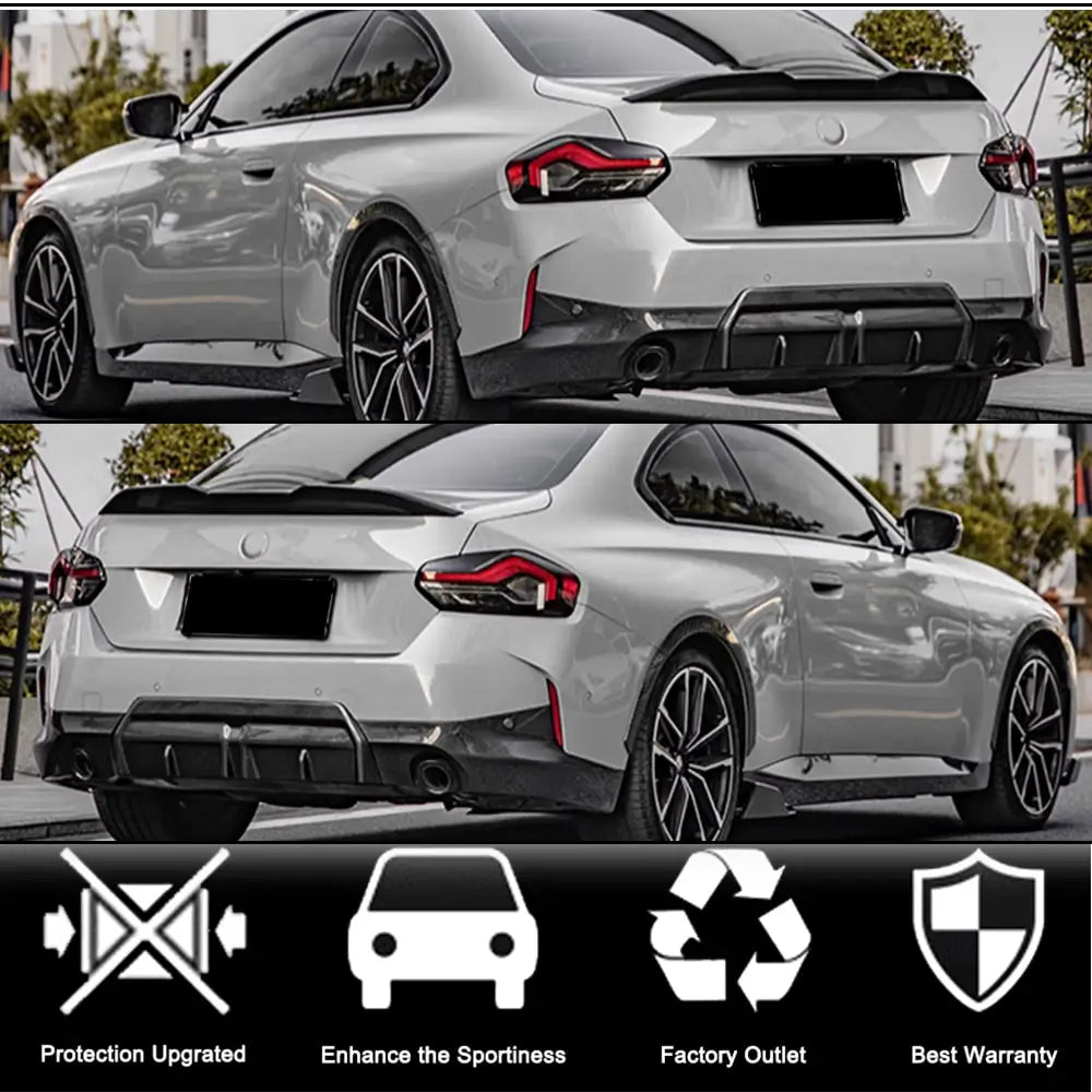 Диффузор Заднего Бампера Black ABS V1 (M Sport) BMW 2 серия G42 2021- гг. фото 2