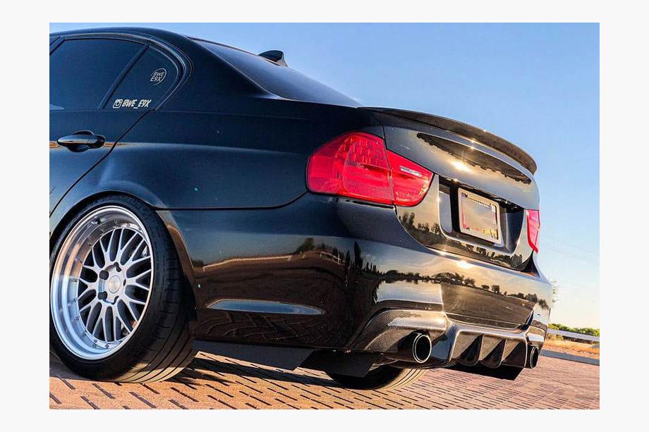 BMW 3 серия E90/E91 2005-2011 гг. Задний Диффузор Бампера V1 для E90 M-Sport, Карбон Фото 3