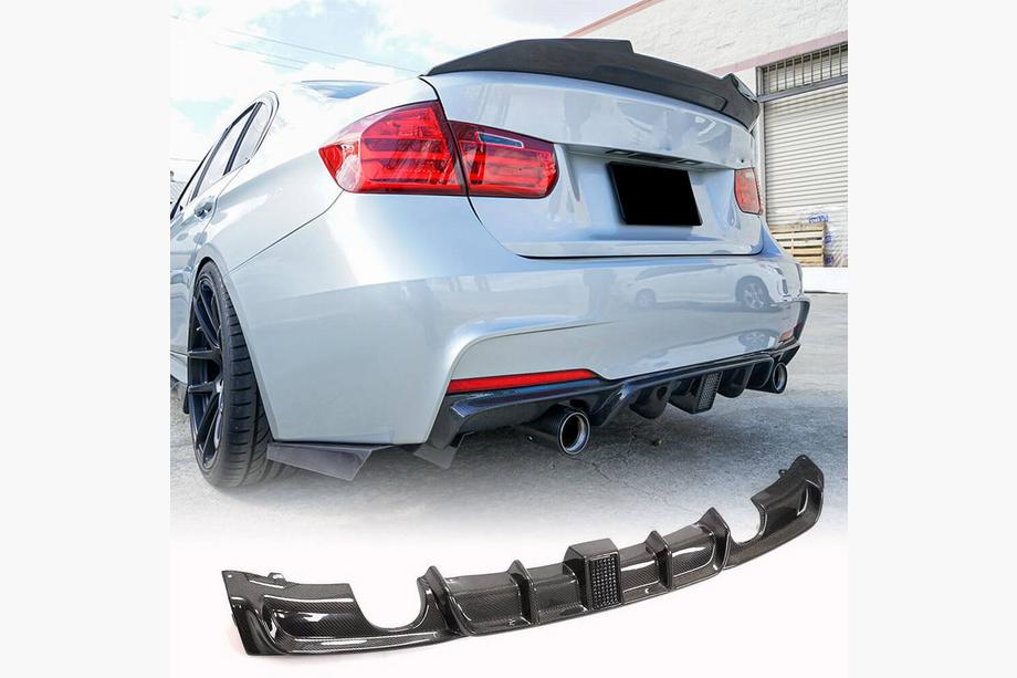BMW 3 серия F30/F31 2012-2019 гг. Диффузор заднего бампера V2 для F30 M-Sport, Карбон Image