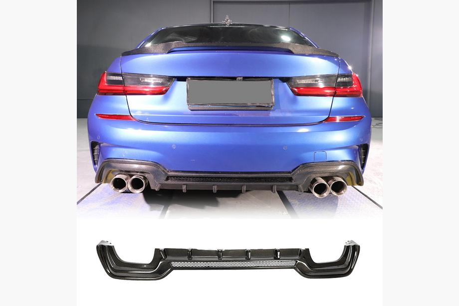 BMW 3 серия G20/G21 2018- гг. Диффузор заднего бампера V2 (для M-Sport 2018-2022, Карбон) Image