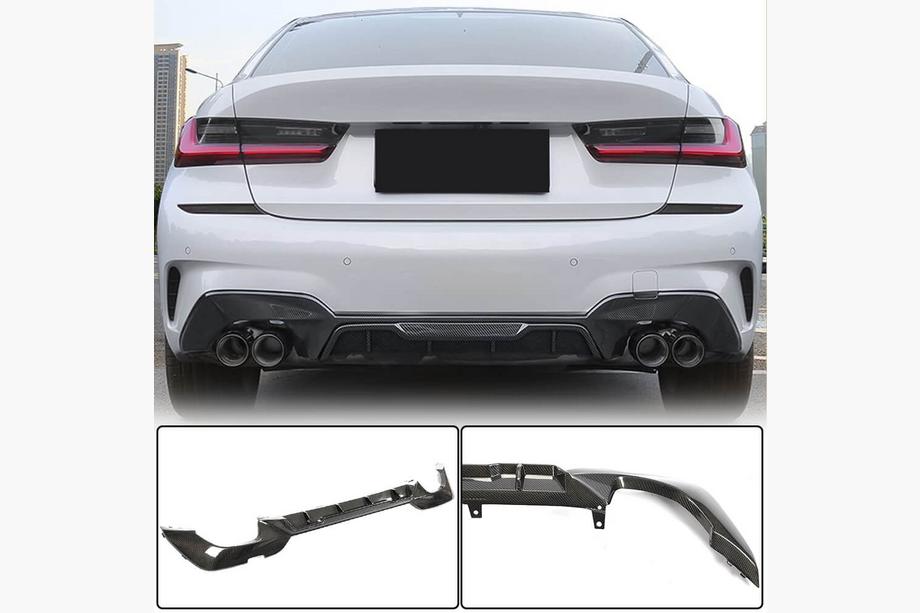 BMW 3 серия G20/G21 2018- гг. Задний Диффузор Бампера V7 (для M-Sport 2018-2022, Карбон) Image