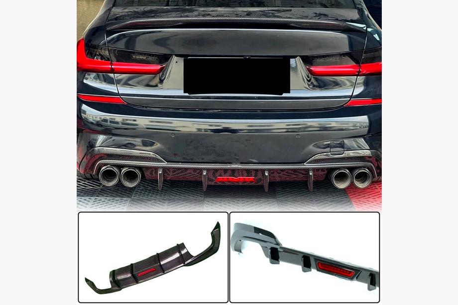 BMW 3 серия G20/G21 2018- гг. Диффузор заднего бампера V6 (для M-Sport 2018-2022, Карбон) Image