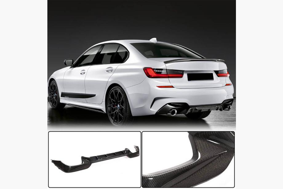 BMW 3 серия G20/G21 2018- гг. Диффузор заднего бампера (для M340i 2018-2022, Карбон) Image