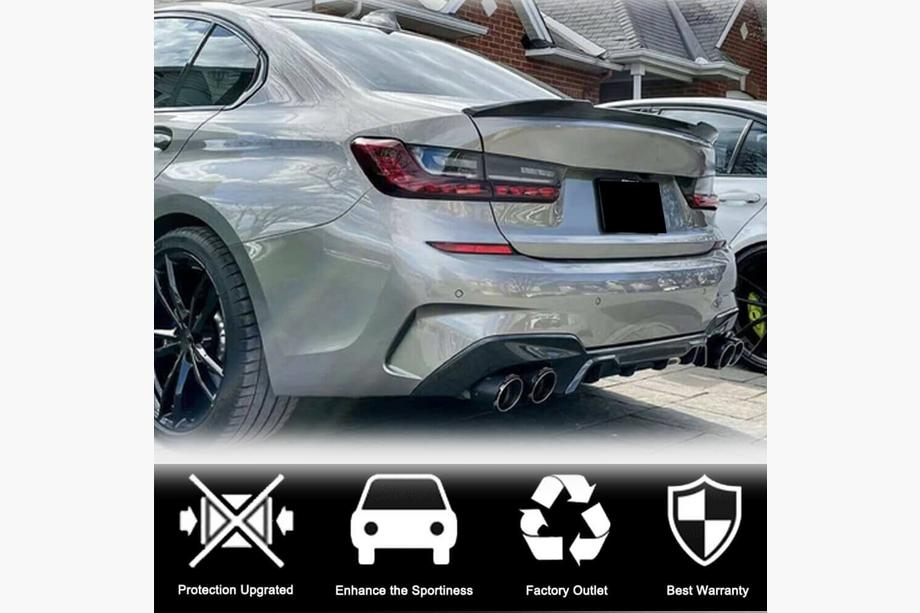 BMW 3 серия G20/G21 2018- гг. Диффузор заднего бампера (для M340i 2018-2022, Карбон) Фото 2