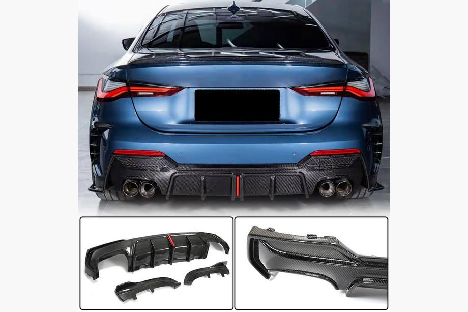 BMW 4 серия G22/23/26 2020- гг. Задний диффузор V3 для G22/G23 M-Sport, Карбон Image