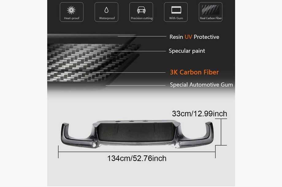 BMW 5 серия F10/F11 2010–2016 гг. Задний диффузор бампера V2 для F10 M5, Карбон Фото 5