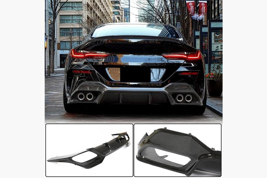 BMW 8 серия G14/G15/G16 2018- гг. Диффузор заднего бампера V2 (для G16 M-Sport, Карбон) Image
