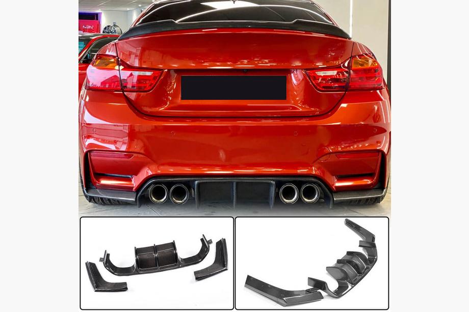 BMW 3 серия F30/F31 2012-2019 гг. Диффузор заднего бампера V4 (для F80, Карбон) Фото 3