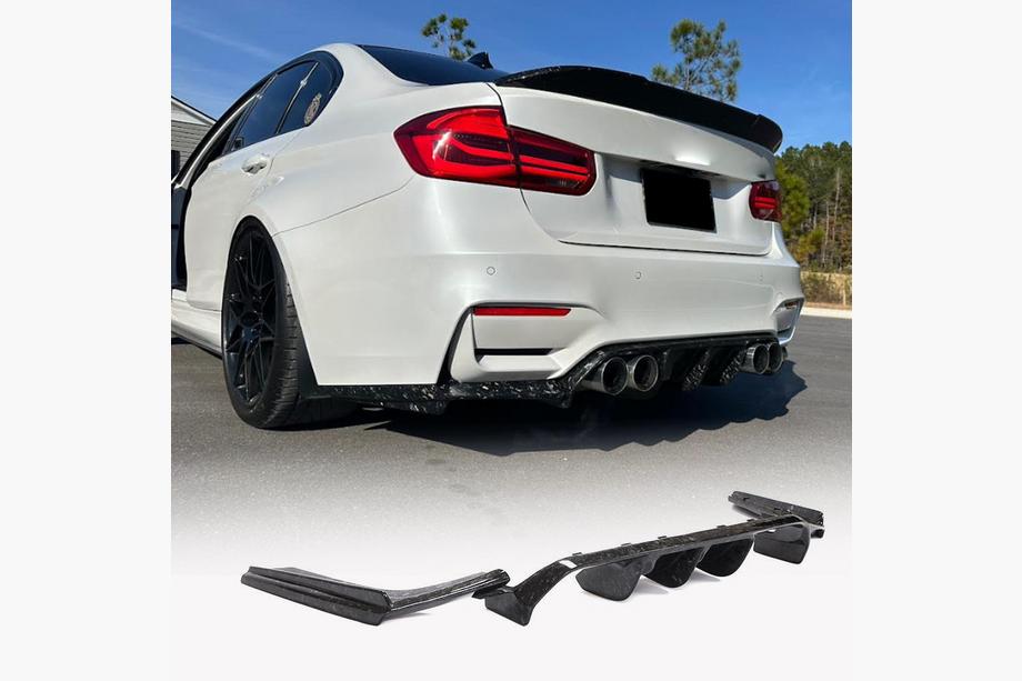BMW 3 серия F30/F31 2012-2019 гг. Диффузор заднего бампера V4 (для F80, Карбон) Фото 9