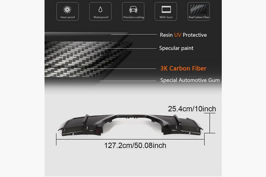 BMW 4 серия G22/23/26 2020- гг. Диффузор заднего бампера V2 (для G82/G83, Карбон) Фото 5