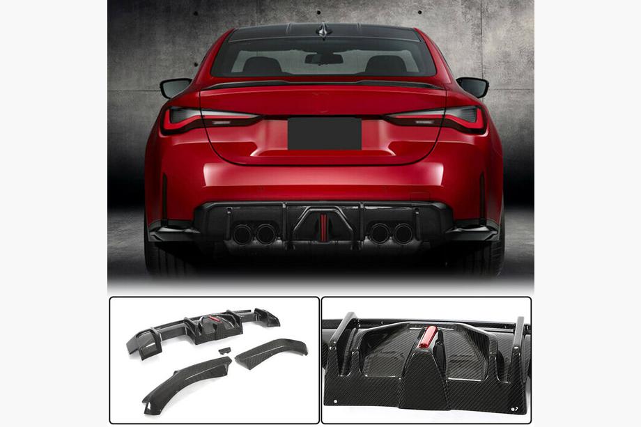 BMW 4 серия G22/23/26 2020- гг. Диффузор заднего бампера Сухой карбон V5 (для G82/G83 2021+) Image