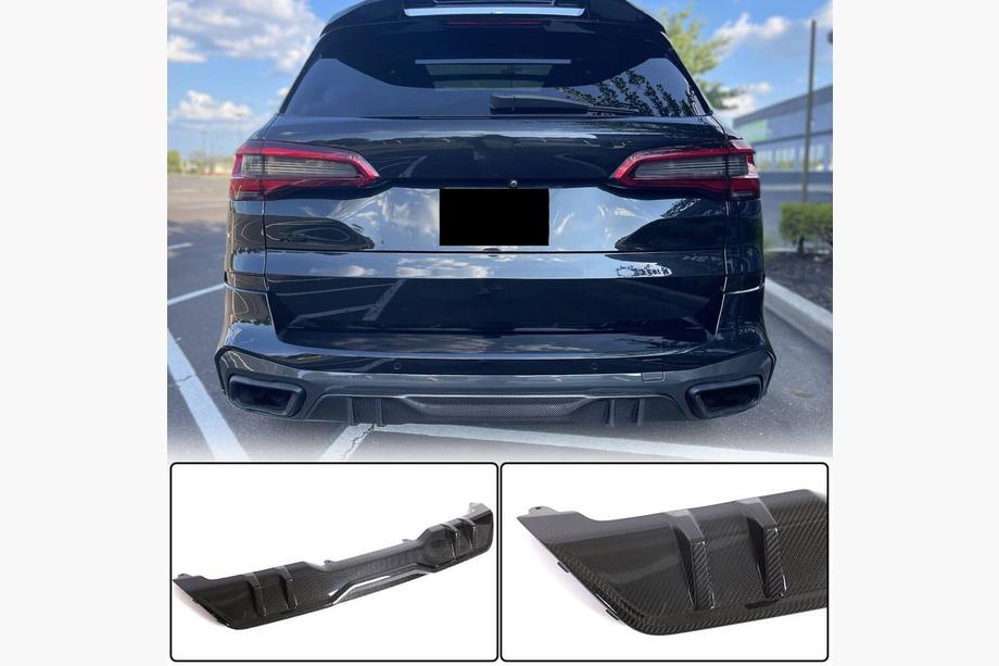 BMW X5 G05 2019- гг. Диффузор заднего бампера V1 (2018-2022, Натуральный карбон) Image