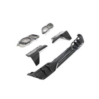 Диффузор заднего бампера V4 (2018-2022, Черный Глянец) фото 4