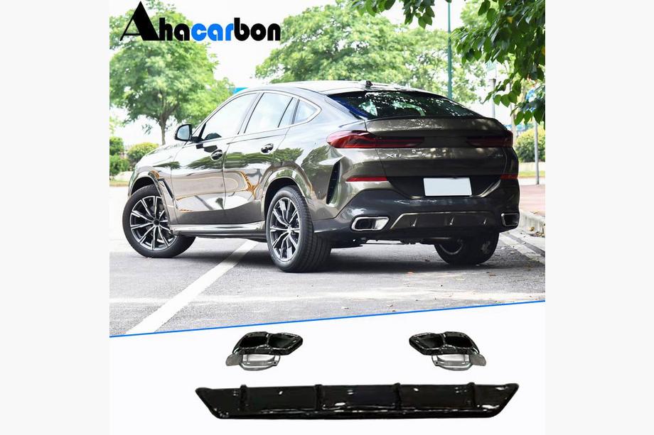 BMW X6 G06 2019- гг. Диффузор заднего бампера ABS (для M-Sport, 2023+) Image
