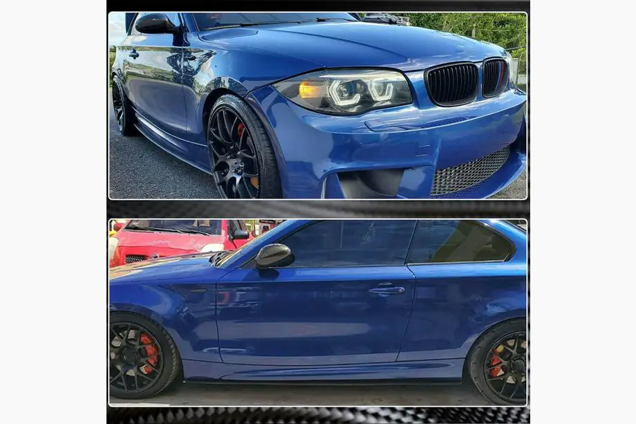 BMW 1 серия E81/E82/E87/E88 2004-2011 гг. Накладки на пороги Carbon (для E82, Carbon) Фото 3