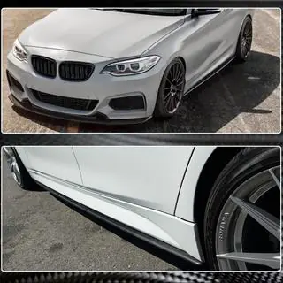 Накладки на пороги (для M-Sport, Карбон) BMW 2 серия F22/F23 2014-2021 гг. фото 3
