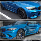 BMW 2 серия F22/F23 2014-2021 гг. Накладки на пороги V3 (для F87, Карбон) фото 5