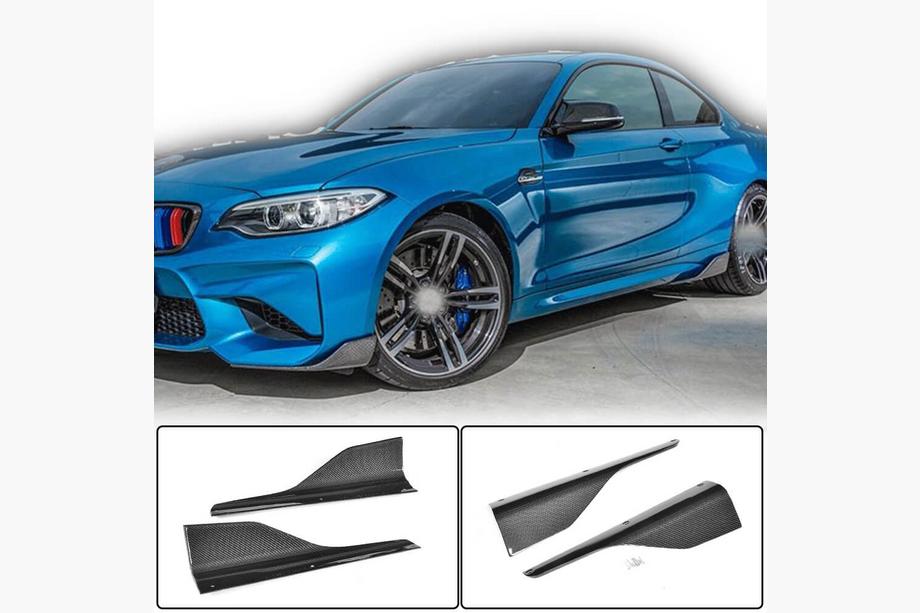 BMW 2 серия F22/F23 2014-2021 гг. Накладки на пороги V3 (для F87, Карбон) Image