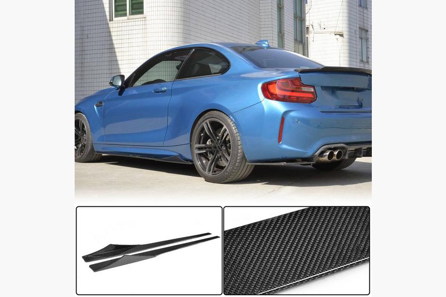 BMW 2 серия F22/F23 2014-2021 гг. Накладки на пороги V1 (для F87, Карбон) Image
