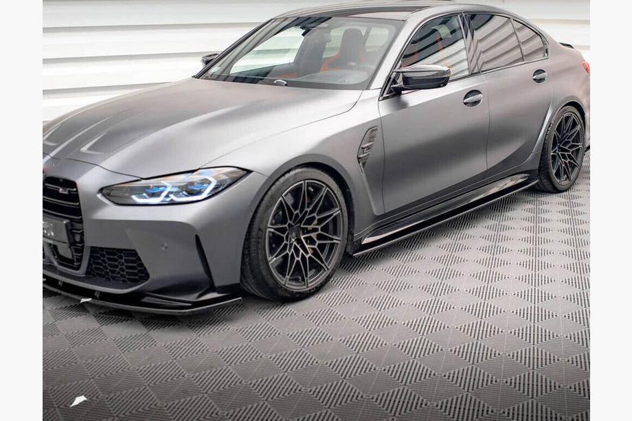 BMW 3 серия G20/G21 2018- гг. Накладки на пороги V5 (для G80, Карбон) Фото 4