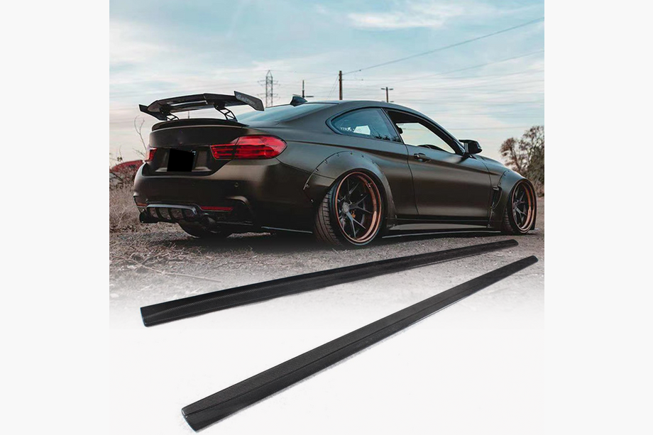 BMW 4 серия F32/F33/F36 2012-2020 гг. Накладки на пороги V2 (для F32/F33 M-Sport, Карбон) Image
