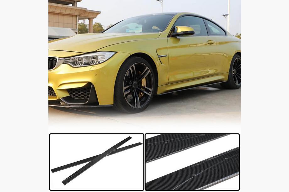 BMW 4 серия F32/F33/F36 2012-2020 гг. Накладки на пороги Carbon V6 (для F82) Image