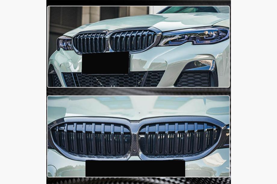 BMW 3 серия G20/G21 2018- гг. Окантовка решетки радиатора (2018-2022, Карбон) Фото 5