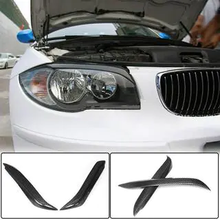 Реснички на фары (Карбон) BMW 1 серия E81/E82/E87/E88 2004-2011 гг. фото 1