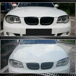 Реснички на фары (Карбон) BMW 1 серия E81/E82/E87/E88 2004-2011 гг. фото 4