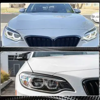 Реснички на фары (Карбон) BMW 2 серия F22/F23 2014-2021 гг. фото 4