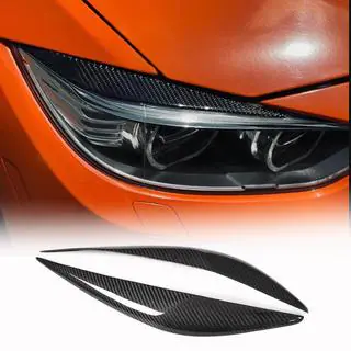Реснички на фары V1 (для F30, Карбон) BMW 3 серия F30/F31 2012-2019 гг. фото 1