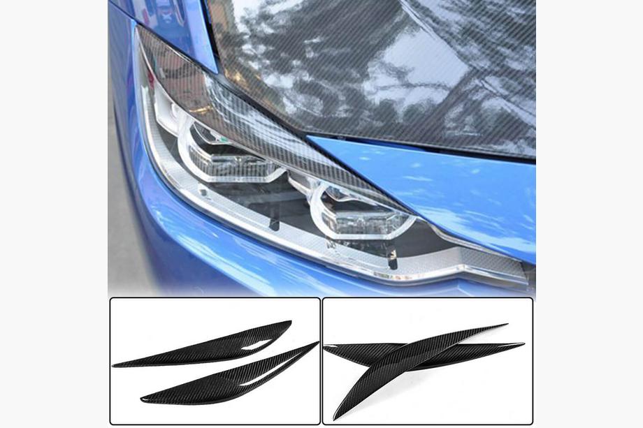 BMW 3 серия F30/F31 2012-2019 гг. Реснички на Фары V2 (для F30, Карбон) Фото 3