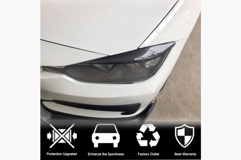 BMW 3 серия F30/F31 2012-2019 гг. Реснички на Фары V2 (для F30, Карбон) Фото 4